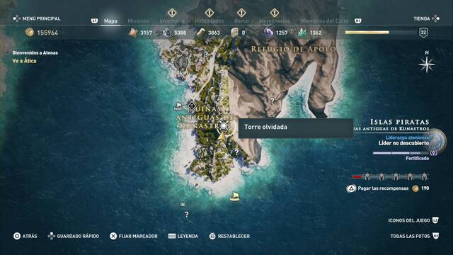 Assassin's Creed Odyssey - Ruinas antiguas de Kunastros - Torre olvidado
