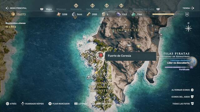 Assassin's Creed Odyssey - Ruinas antiguas de Kunastros - Fuerte de Coresia