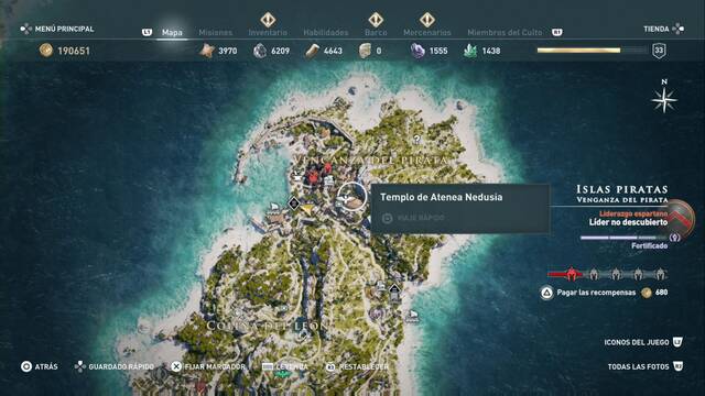 Assassin's Creed Odyssey - Venganza del pirata - Templo de Atenea Nedusia