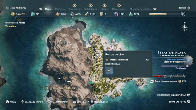 Assassin's Creed Odyssey - Colinas de Artemisa - Ruinas de Lico