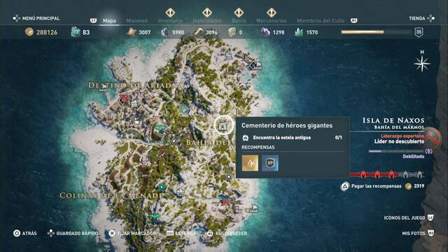 Assassin's Creed Odyssey - Baha del mrmol - Cementerio de hroes gigantes