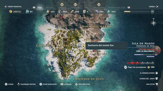 Assassin's Creed Odyssey - Ensenada de Zeus - Santuario del monte Zas