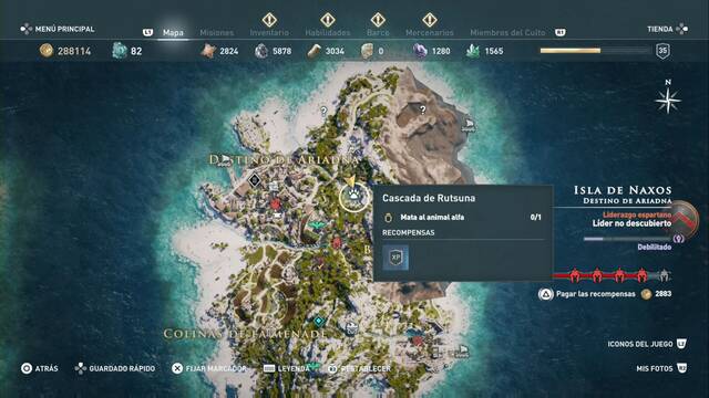Assassin's Creed Odyssey - Destino de Ariadna - Cascada de Rutsuna
