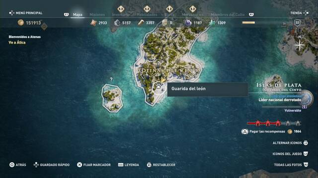 Assassin's Creed Odyssey - Colinas del cinto - Guarida del le¢n