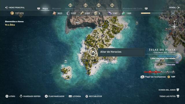 Assassin's Creed Odyssey - Colinas del cinto - Altar de Heracles