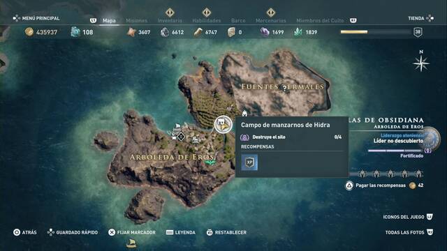 Assassin's Creed Odyssey - Arboleda de Eros - Campo de manzarnos de Hidra