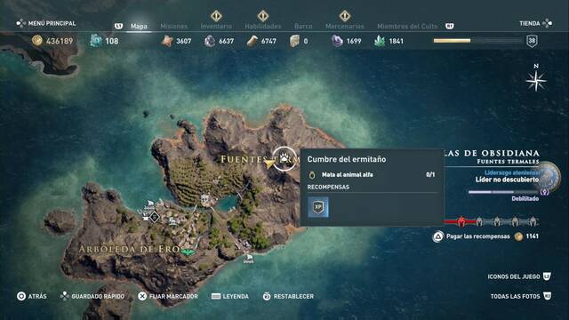 Assassin's Creed Odyssey - Fuentes termales - Cumbre del ermitao
