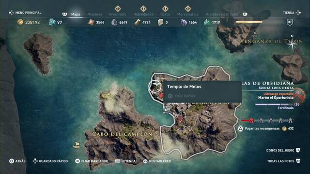 Assassin's Creed Odyssey - Media luna negra - Templo de Melos