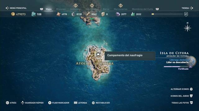 Assassin's Creed Odyssey - Atolón de Citera - Campamento del naufragio