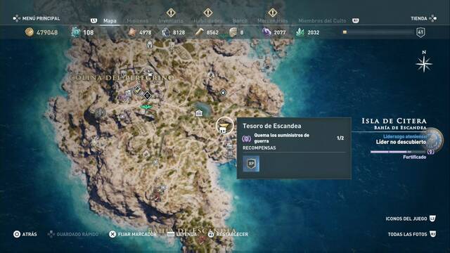 Assassin's Creed Odyssey - Bahía de Escandea - Tesoro de Escandea