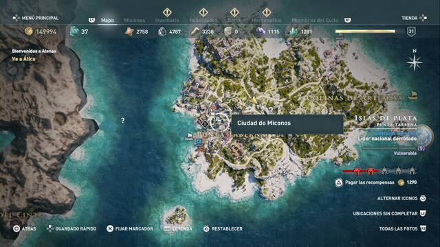 Assassin's Creed Odyssey - Punta taberna - Ciudad de Miconos