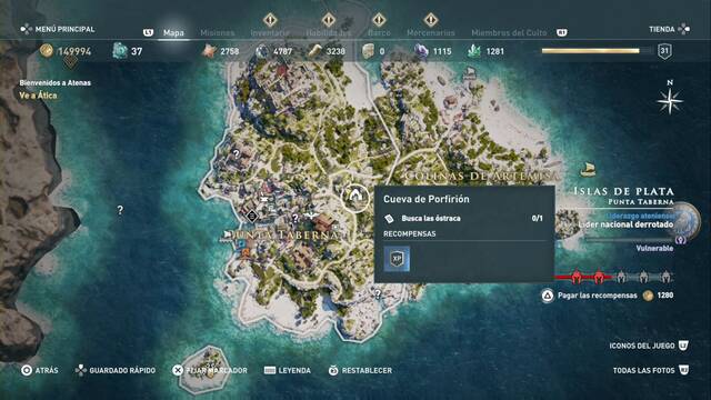 Assassin's Creed Odyssey - Punta taberna - Cueva de Porfiri¢n
