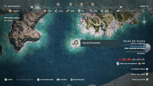 Assassin's Creed Odyssey - Punta taberna - Isla de Prasonisia