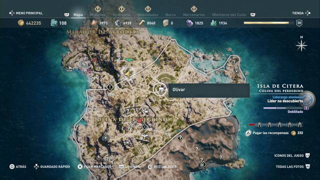 Assassin's Creed Odyssey - Colina del peregrino - Olivar