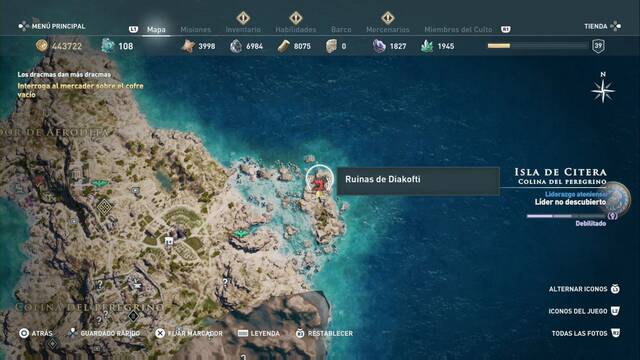 Assassin's Creed Odyssey - Colina del peregrino - Ruinas de Diakofti