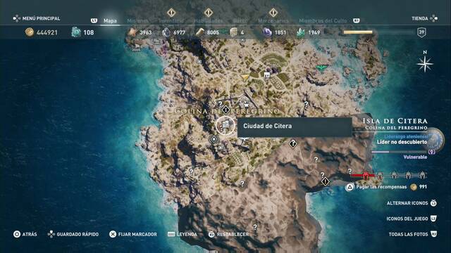 Assassin's Creed Odyssey - Colina del peregrino - Ciudad de Citera