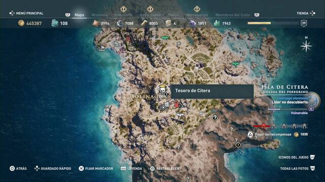 Assassin's Creed Odyssey - Colina del peregrino - Tesoro de Citera