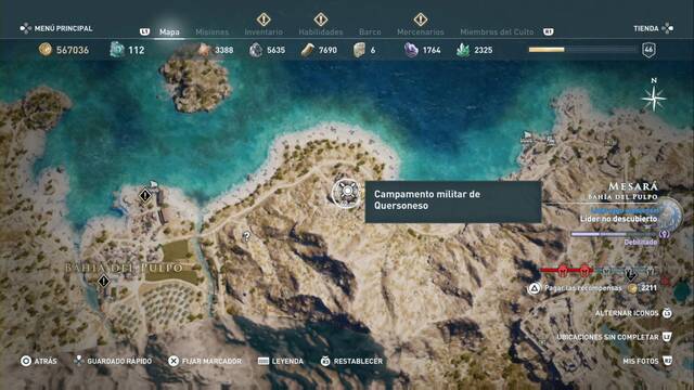 Assassin's Creed Odyssey - Baha del pulpo - Campamento militar de Quersoneso