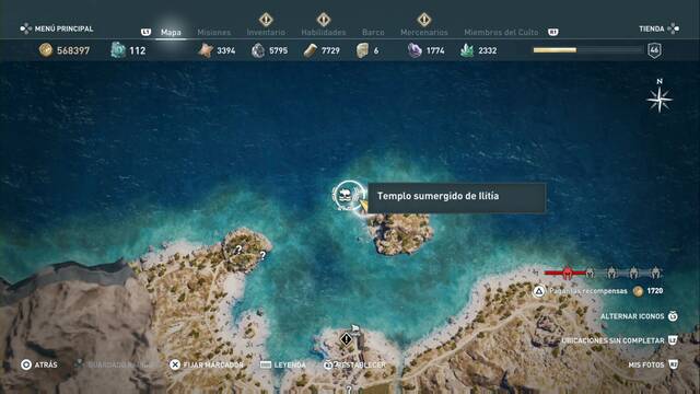 Assassin's Creed Odyssey - Baha del pulpo - Templo sumergido de Ilita