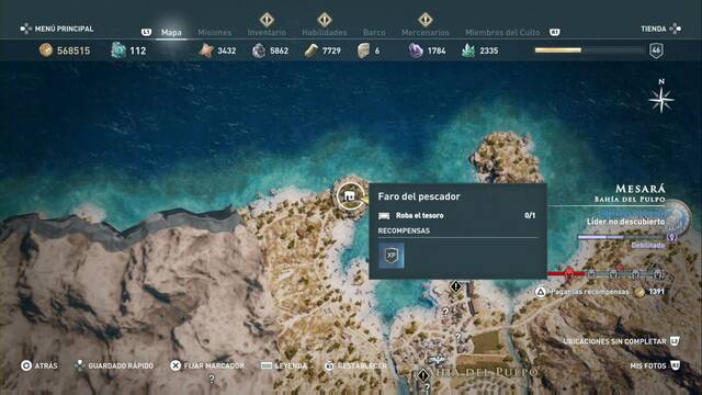 Assassin's Creed Odyssey - Baha del pulpo - Faro del pescador