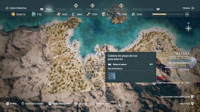 Assassin's Creed Odyssey - Baha del pulpo - Cabeza de playa de los pescadores