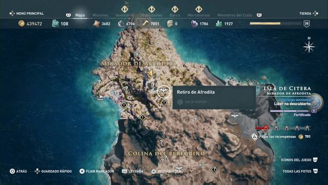 Assassin's Creed Odyssey - Mirador de Afrodita - Retiro de Afrodita