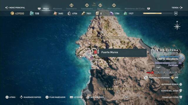 Assassin's Creed Odyssey - Mirador de Afrodita - Fuerte Murex