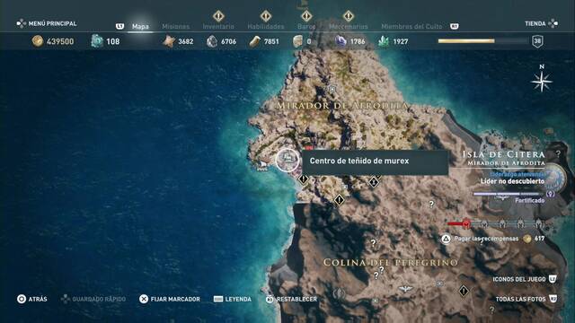 Assassin's Creed Odyssey - Mirador de Afrodita - Centro de te¤ido de Murex