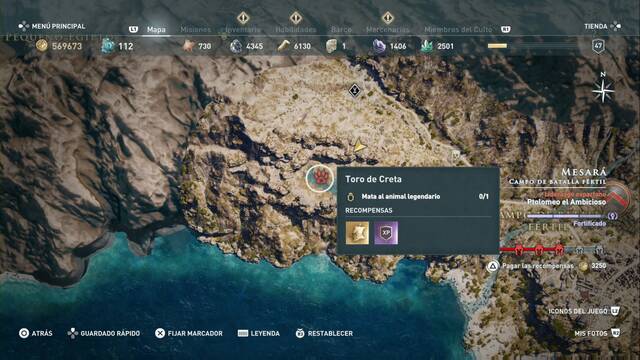 Assassin's Creed Odyssey - Campo de batalla frtil - Toro de Creta