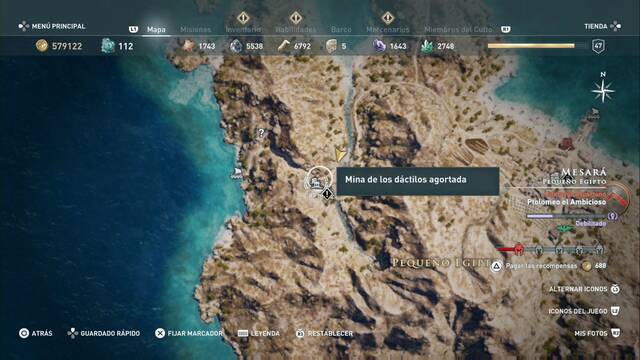 Assassin's Creed Odyssey - Pequeo Egipto - Mina de dctilos agortada