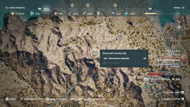 Assassin's Creed Odyssey - Recreo de Zeus - Cima del monte Ida