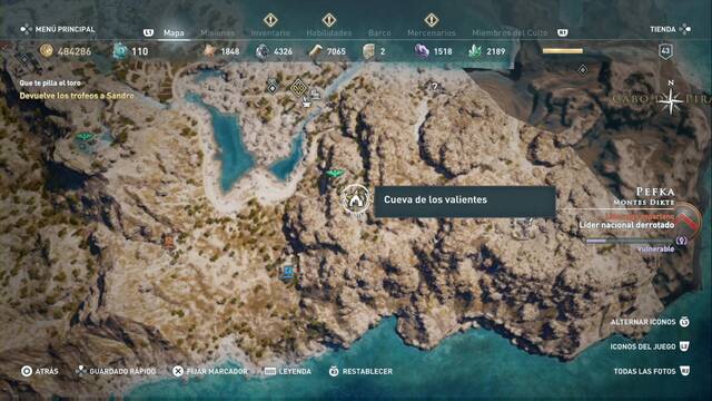 Assassin's Creed Odyssey - Montes Dikte - Cueva de los valientes