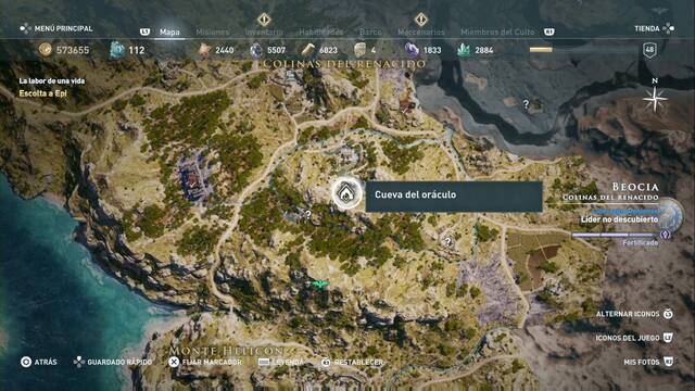 Assassin's Creed Odyssey - Colinas del renacido - Cueva del or culo (s¢lo puede completarse haciendo la misi¢n La labor de una vida)