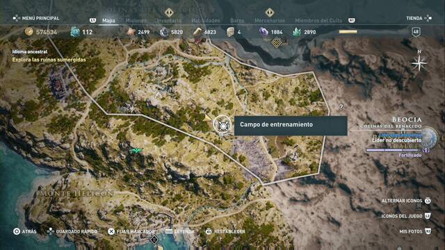 Assassin's Creed Odyssey - Colinas del renacido - Campo de entrenamiento