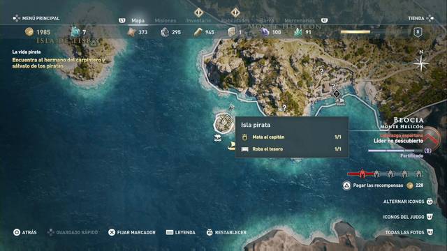 Assasin's Creed Odyssey - Monte Helicón - Isla pirata