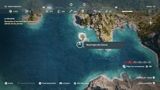 Assasin's Creed Odyssey - Monte Helicón - Naufragio del Alecto