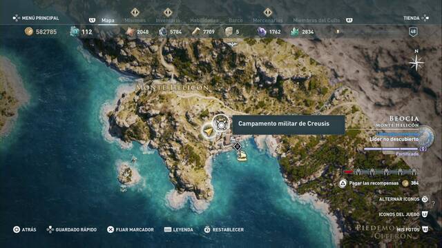 Assasin's Creed Odyssey - Monte Helicón - Campamento militar de Creusis