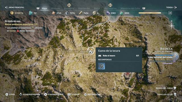 Assassin's Creed Odyssey - Altos de Oropo - Cueva de la locura