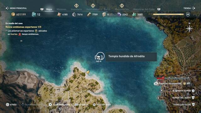 Assassin's Creed Odyssey - Tierra maldita de Edipo - Templo hundido de Afrodita
