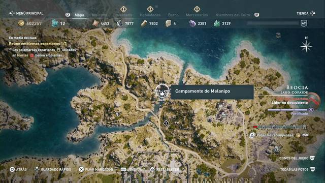 Assassin's Creed Odyssey - Lago Copaide - Campamento de Melanipo