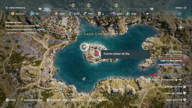 Assassin's Creed Odyssey - Lago Copaide - Fuerte militar de Gla