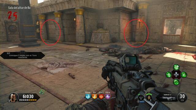 Call of Duty BLack Ops 4 Zombies - Piezas del Toro insolente - Sala del Altar de Ra