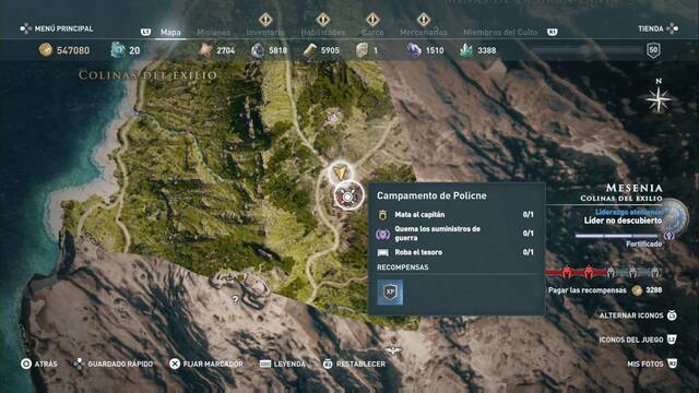 Assassin's Creed Odyssey - Colinas del exilio - Campamento de Policne