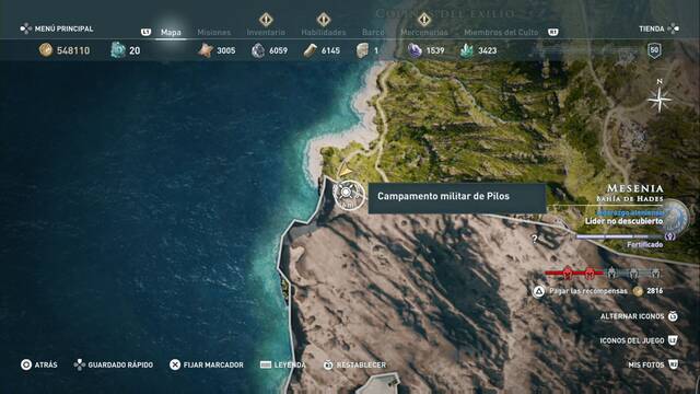 Assassin's Creed Odyssey - Bahía de Hades - Campamento militar de Pilos