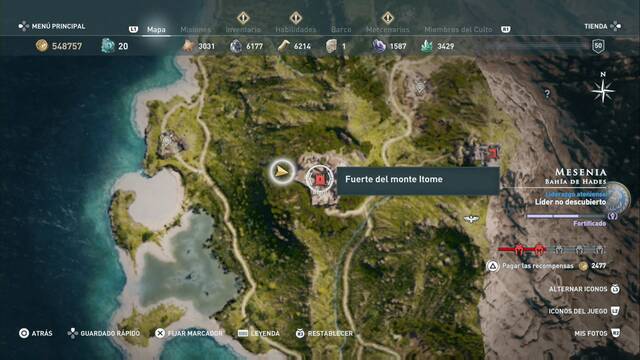 Assassin's Creed Odyssey - Bahía de Hades - Fuerte del monte Itome