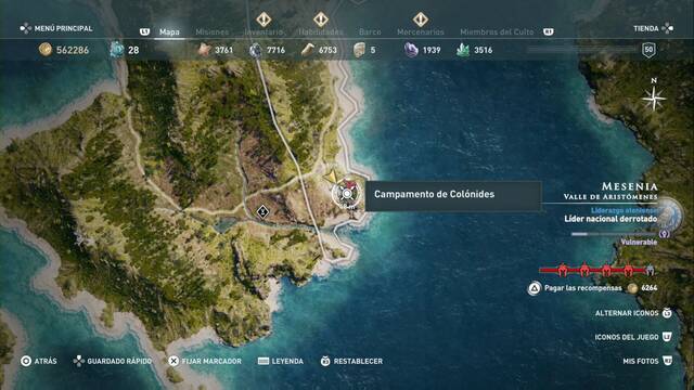 Assassin's Creed Odyssey - Valle de Aristómenes - Campamento de Col¢nides