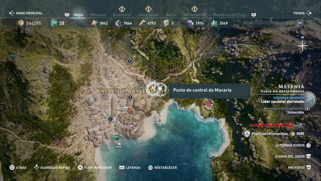 Assassin's Creed Odyssey - Valle de Aristómenes - Punto de control de Macaria