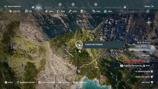 Assassin's Creed Odyssey - Valle de Aristómenes - Cueva de C‚adas