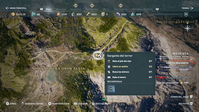 Assassin's Creed Odyssey - Minas de la gran zanja - Garganta del terror