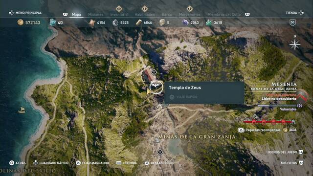Assassin's Creed Odyssey - Minas de la gran zanja - Templo de Zeus